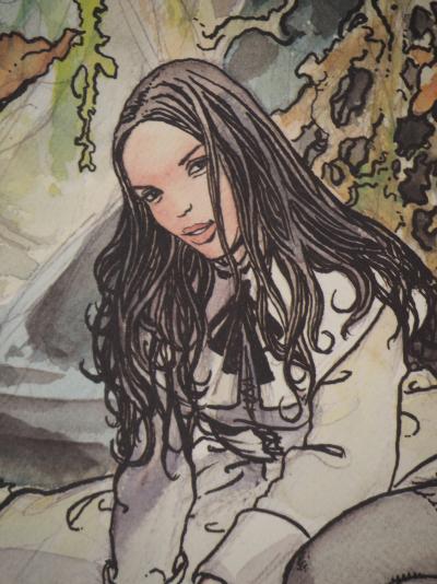 Milo MANARA : Jeune femme et esprit voyeur, Lithographie signée 2