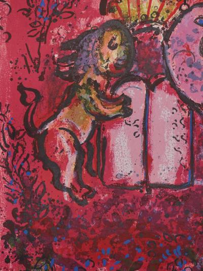 Marc CHAGALL : Le Lion de Juda et les Tables de la Loi, Lithographie originale 2