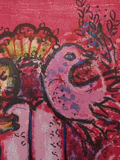 Marc CHAGALL : Le Lion de Juda et les Tables de la Loi, Lithographie originale 2
