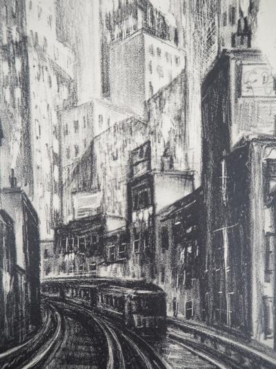 Adriaan Lubbers - New York City, Chatham Square, 1930 - Lithographie Originale, Signée 2