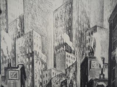 Adriaan Lubbers - New York City, Chatham Square, 1930 - Lithographie Originale, Signée 2
