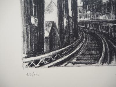 Adriaan Lubbers - New York City, Chatham Square, 1930 - Lithographie Originale, Signée 2