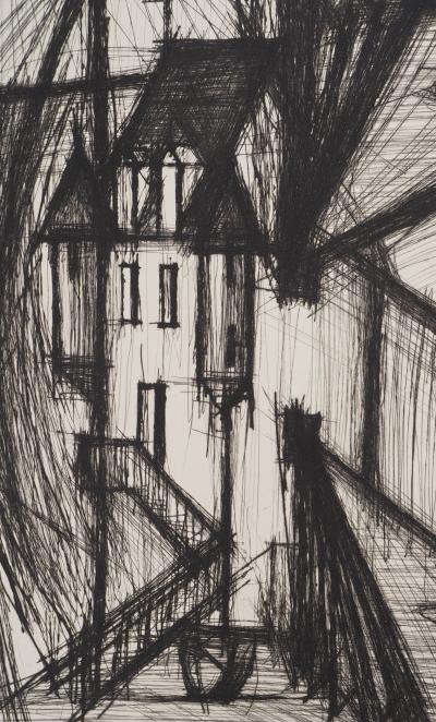 Bernard BUFFET : Le chateau de Cyrano de Bergerac, Gravure originale 2
