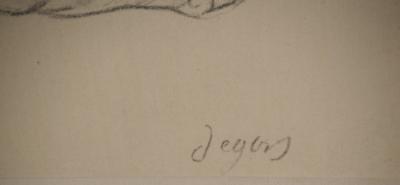 Edgar DEGAS : Etude pour nue accroupie, Lithographie et pochoir signée 2