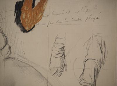 Edgar DEGAS : Etude pour nue accroupie, Lithographie et pochoir signée 2