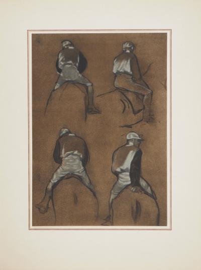 Edgar DEGAS : Les quatre jockeys, Lithographie et pochoir 2