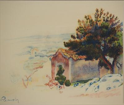 Pierre-Auguste RENOIR : Paysage de Provence, Lithographie et pochoir signée 2