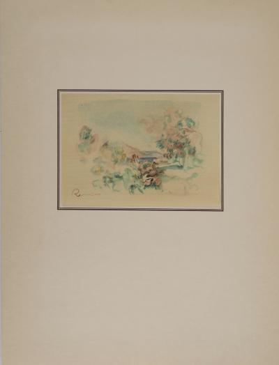 Pierre-Auguste RENOIR : Cagnes, La mer au loin, Lithographie et pochoir signée 2