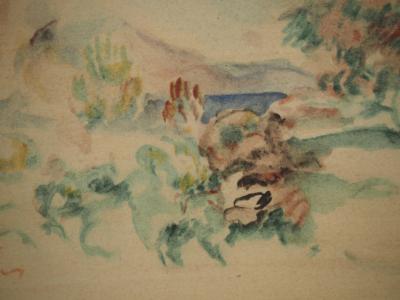 Pierre-Auguste RENOIR : Cagnes, La mer au loin, Lithographie et pochoir signée 2