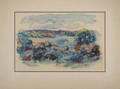 Pierre-Auguste RENOIR : Paysage de Guernesey, Lithographie et pochoir signée 2
