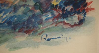 Pierre-Auguste RENOIR : Paysage de Guernesey, Lithographie et pochoir signée 2