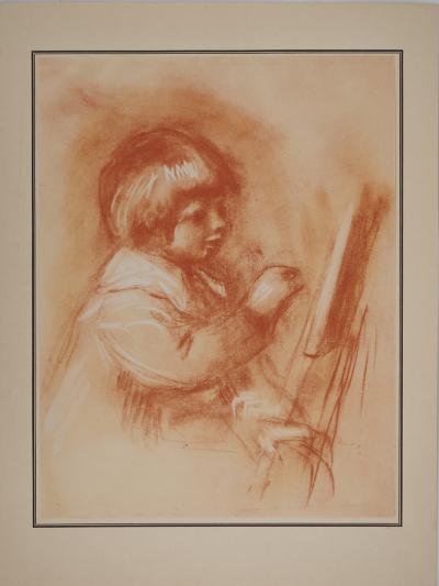 Pierre-Auguste RENOIR : Le jeune peintre, Lithographie et pochoir signée 2