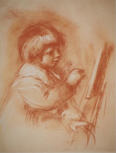Pierre-Auguste RENOIR : Le jeune peintre, Lithographie et pochoir signée 2