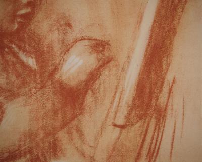 Pierre-Auguste RENOIR : Le jeune peintre, Lithographie et pochoir signée 2