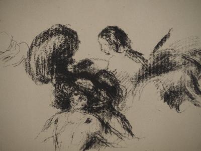 Pierre-Auguste RENOIR : Feuille d'études d'enfant, Lithographie et pochoir 2