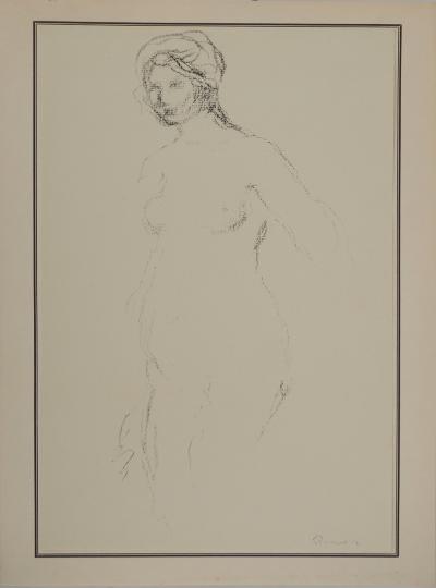 Pierre-Auguste RENOIR : Baigneuse nue, Lithographie et pochoir signée 2