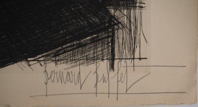 Bernard BUFFET : Bretagne, Le clocher de Sauzon, Gravure originale signée 2