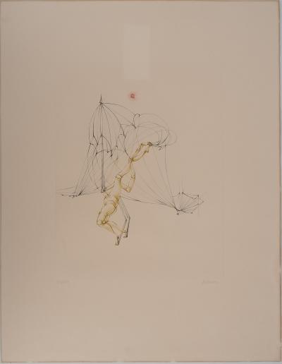 Hans BELLMER : Pantin pris dans un filet, Gravure originale signée 2