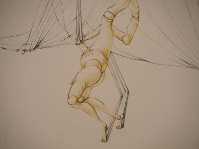 Hans BELLMER : Pantin pris dans un filet, Gravure originale signée 2