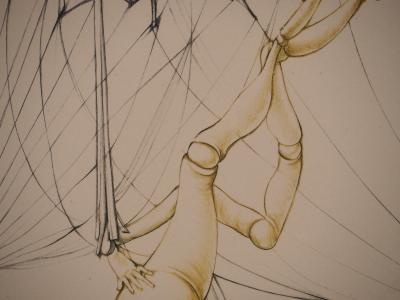 Hans BELLMER : Pantin pris dans un filet, Gravure originale signée 2