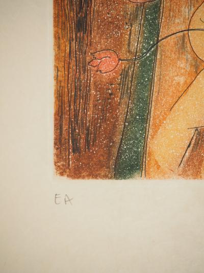 Alain BONNEFOIT : Nu au voile, Gravure originale signée 2