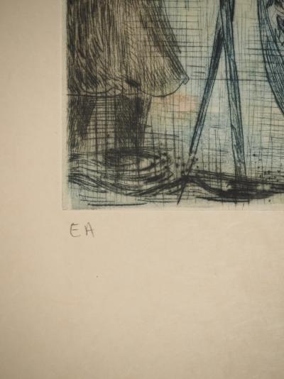 Alain BONNEFOIT : Candide devant le Grand Canal de Venise, Gravure originale signée 2
