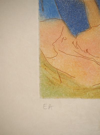 Alain BONNEFOIT : Le coucher, Gravure originale signée 2