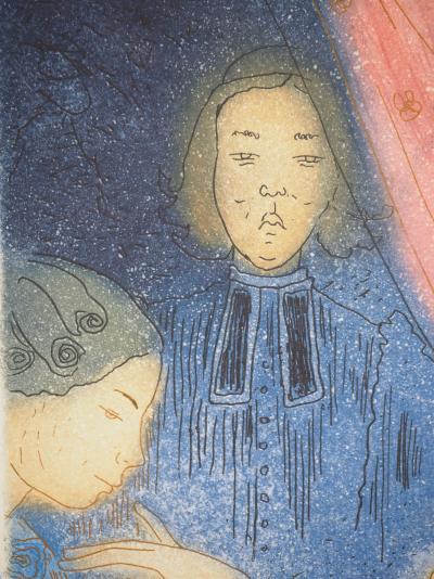 Alain BONNEFOIT : Le coucher, Gravure originale signée 2