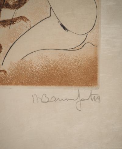 Alain BONNEFOIT : Les femmes aux singes, Gravure originale signée 2