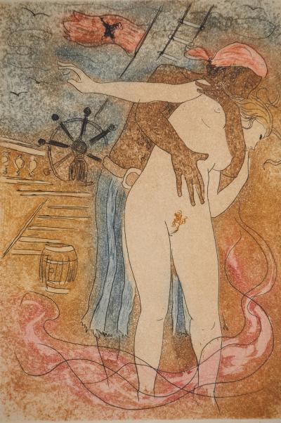 Alain BONNEFOIT : Le pirate et la femme, Gravure originale signée 2