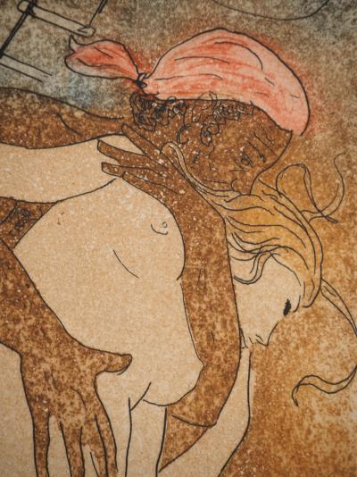Alain BONNEFOIT : Le pirate et la femme, Gravure originale signée 2