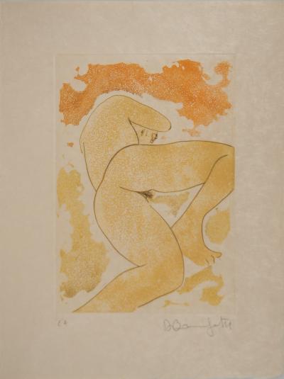 Alain BONNEFOIT : Nu allongé, Gravure originale signée 2