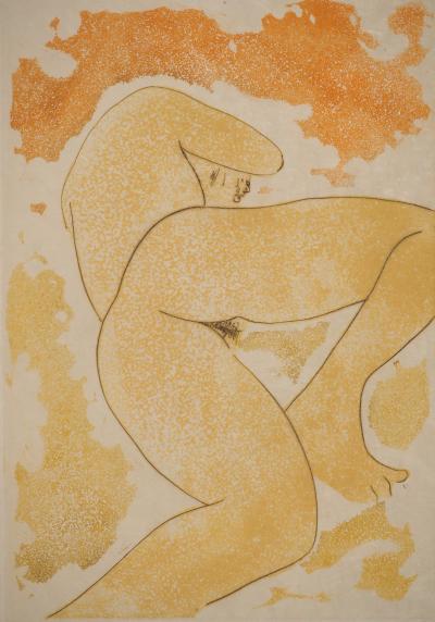 Alain BONNEFOIT : Nu allongé, Gravure originale signée 2
