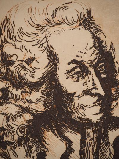 Alain BONNEFOIT : Buste de Voltaire, Gravure originale signée 2
