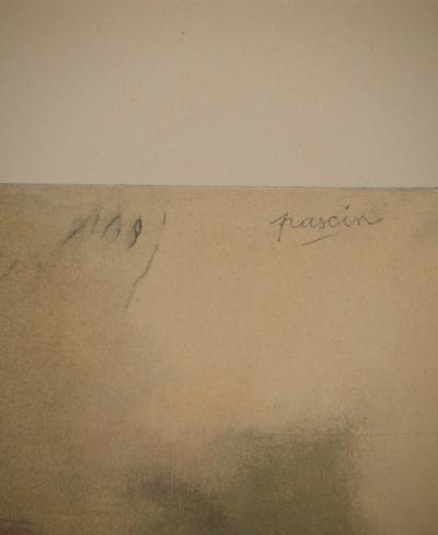 Jules PASCIN : Marcelle à la tunique bleue, Lithographie signée 2