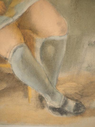Jules PASCIN : Marcelle à la tunique bleue, Lithographie signée 2