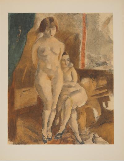 Jules PASCIN : Les deux muses, Lithographie signée 2