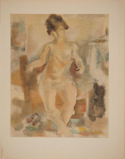 Jules PASCIN: Nude with a pink shirt, signed lithograph 2