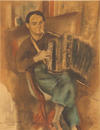 Jules PASCIN : L'accordéoniste, Lithographie signée 2