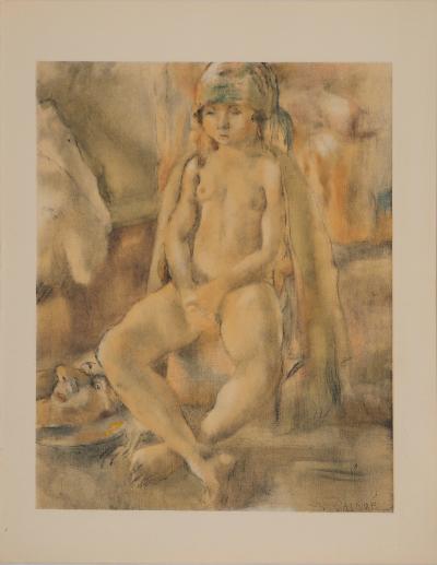 Jules PASCIN : Nu au foulard, Lithographie signée 2