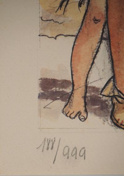 Milo MANARA : La belle indienne, Lithographie signée 2