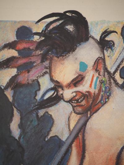Milo MANARA : Indien à la lance, Lithographie signée 2