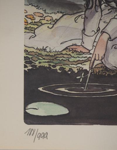 Milo MANARA : Jeune femme et esprit voyeur, Lithographie signée 2