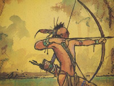 Milo MANARA : Chasse indienne, Lithographie signée 2