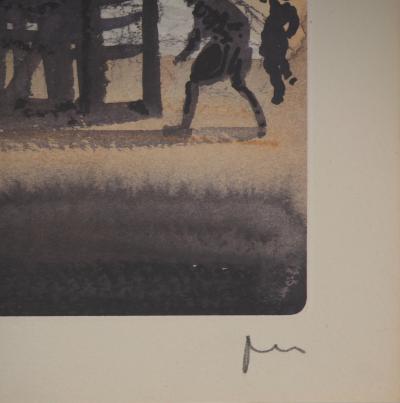 Milo MANARA : Le feu au village, Lithographie signée 2