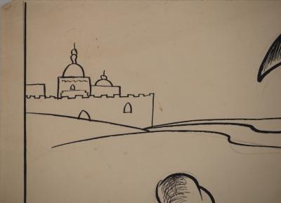 Jean-Jacques SEMPE : Panne dans le Sahara, Aquarelle originale signée 2