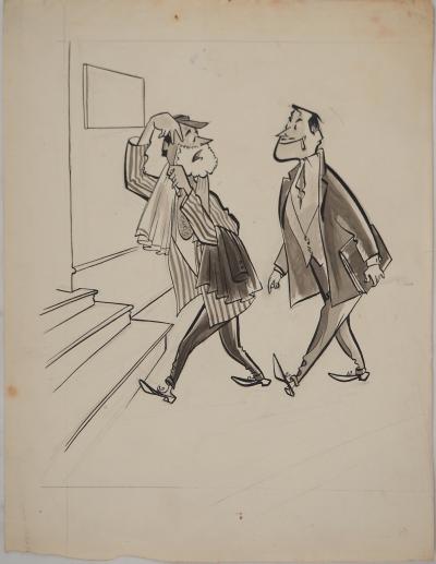 Jean-Jacques SEMPE : Matin au bureau, Dessin original 2