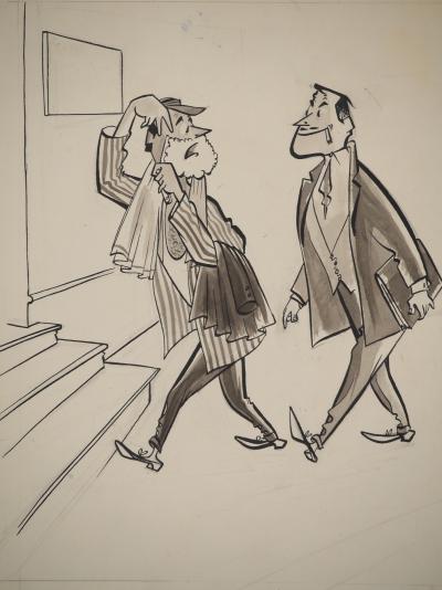 Jean-Jacques SEMPE : Matin au bureau, Dessin original 2