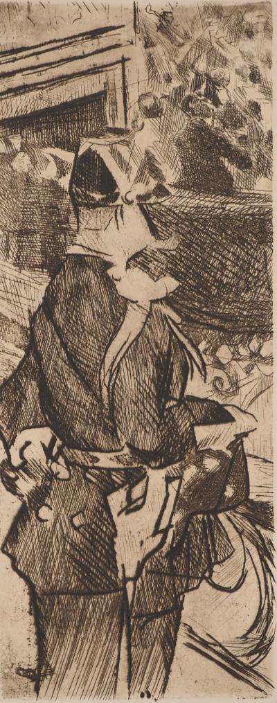 Jacques VILLON : Garde Républicain au Bal du Moulin Rouge, Gravure originale signée 2