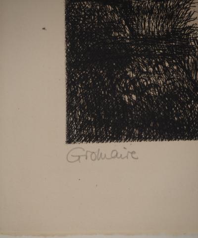 Marcel GROMAIRE : Le long de la rivière, Gravure originale signée 2